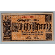 ALEMANIA 1919 BILLETE DE 50 PFENNIG SIN CIRCULAR